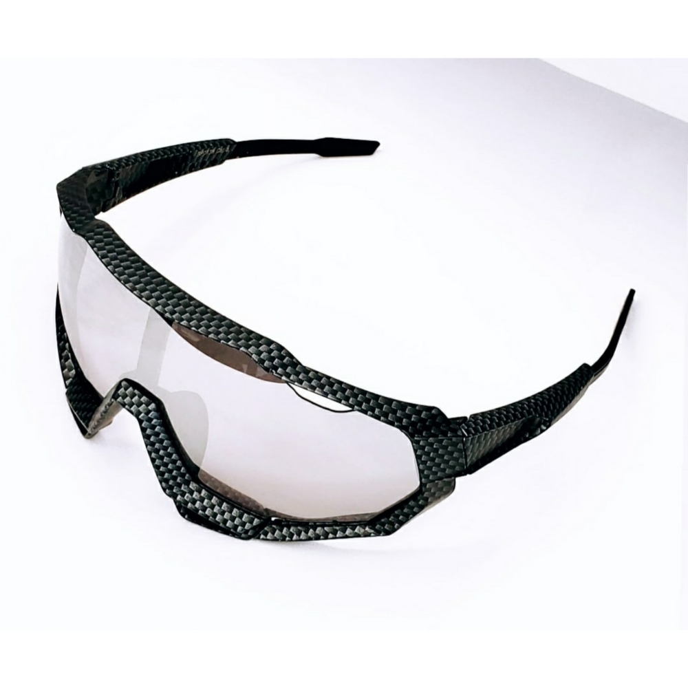 Contemporary Wrap Sunglasses with Mirrored Lenses
